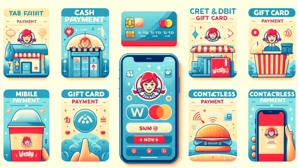 different payment facility at wendys order food menu
